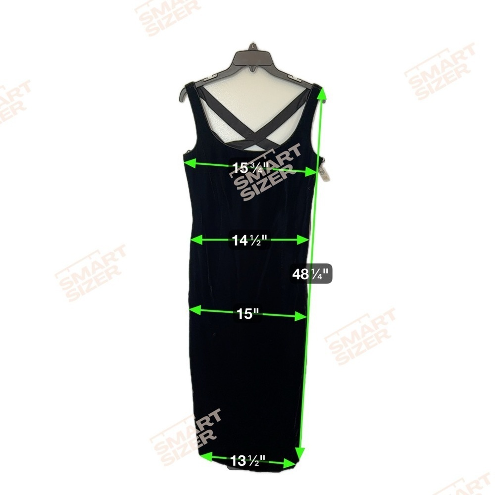 AJ A.J BARI black velvet sleeveless Dress Gown size 10, side slit - Picture 2 of 7